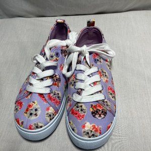 NEW FABKIDS SNEAKERS W/ KITTENS CATS & FLOWERS SIZE 2